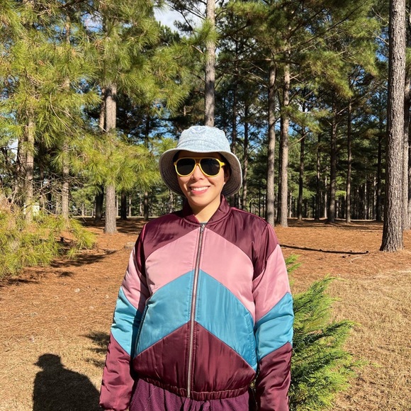 MUTED ROSE CHEVRON RETRO JACKET - Picture 4 of 4